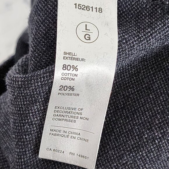 Robert Graham Charcoal Cotton Blend Knit Quarter Zip Mockneck Sweater - Picture 6 of 6